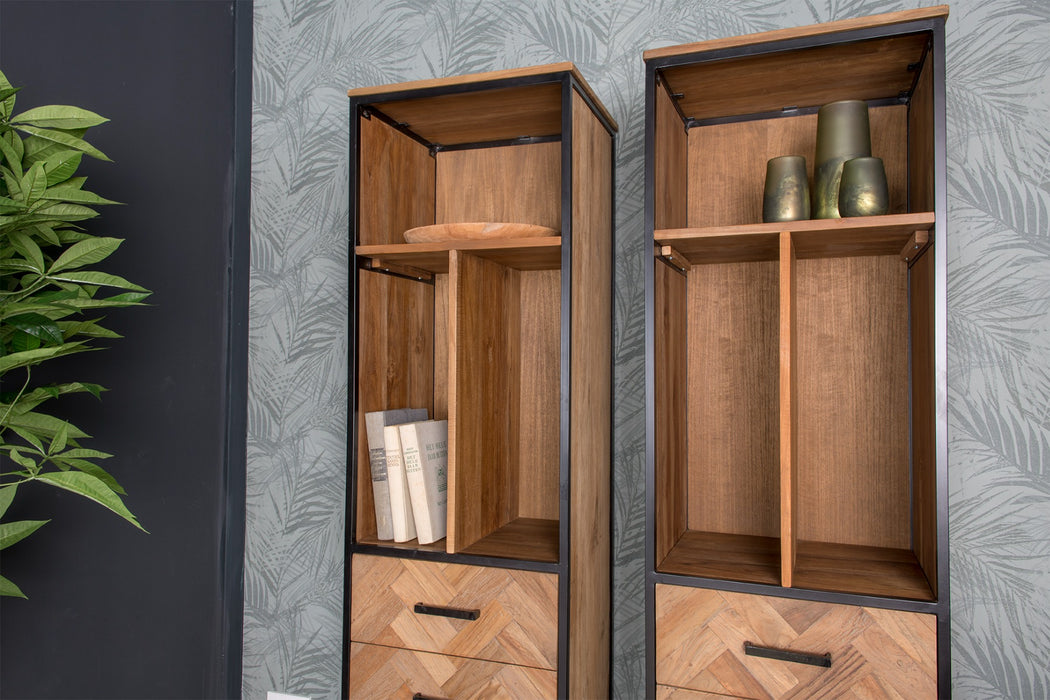 Accent small kast - Teakhout & Zwart Staal