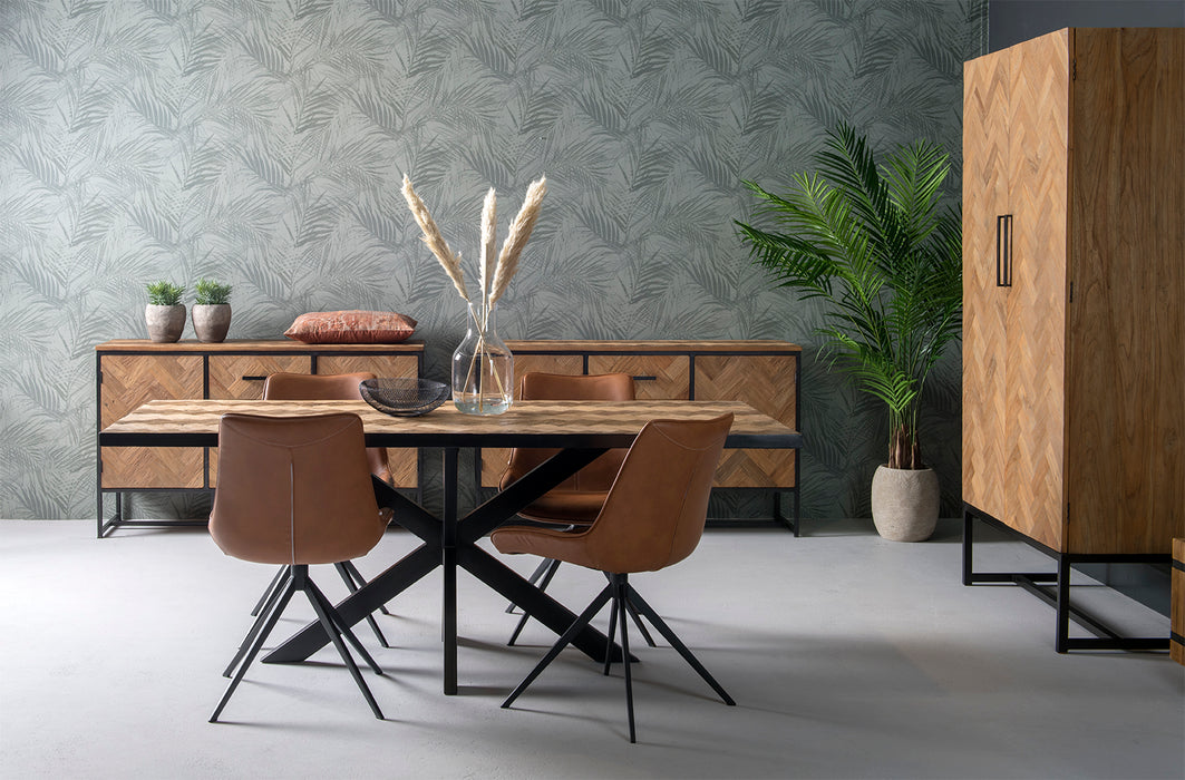 Accent Eettafel - Teakhout & Zwart Staal - 200 cm