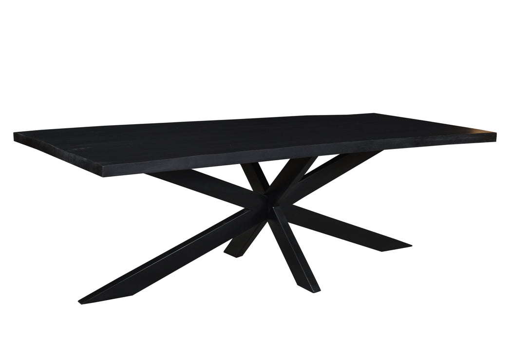Kala Spider Eettafel - 220 cm - Mangohout & Zwart Staal