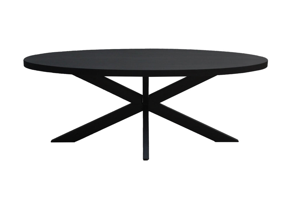 Kala Oval Spider Eettafel - Mangohout & Zwart Staal