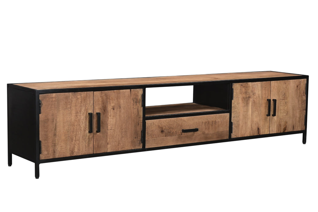 Sturdy Kast 220 cm - Mangohout & Zwart Staal