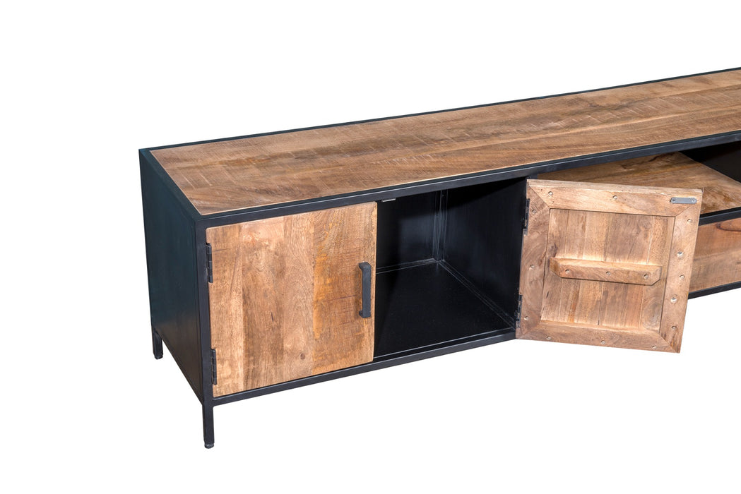 Sturdy Kast 220 cm - Mangohout & Zwart Staal