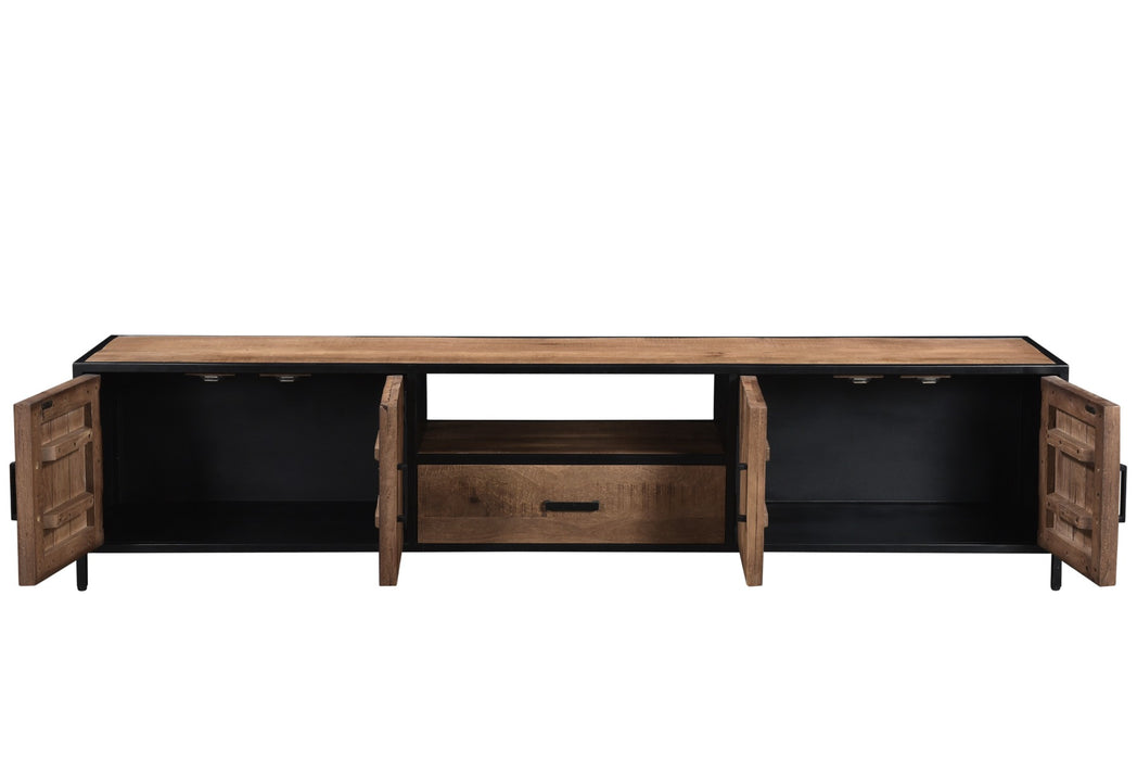 Sturdy Kast 220 cm - Mangohout & Zwart Staal