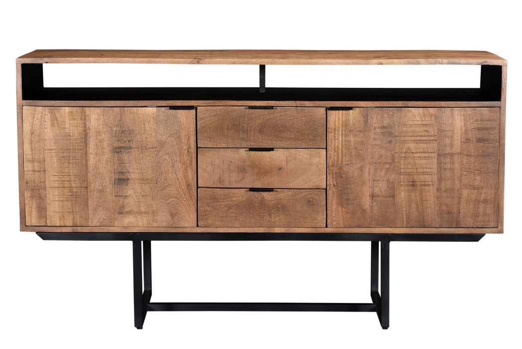 Valdez Kast - 150 cm - Mangohout & Zwart Staal