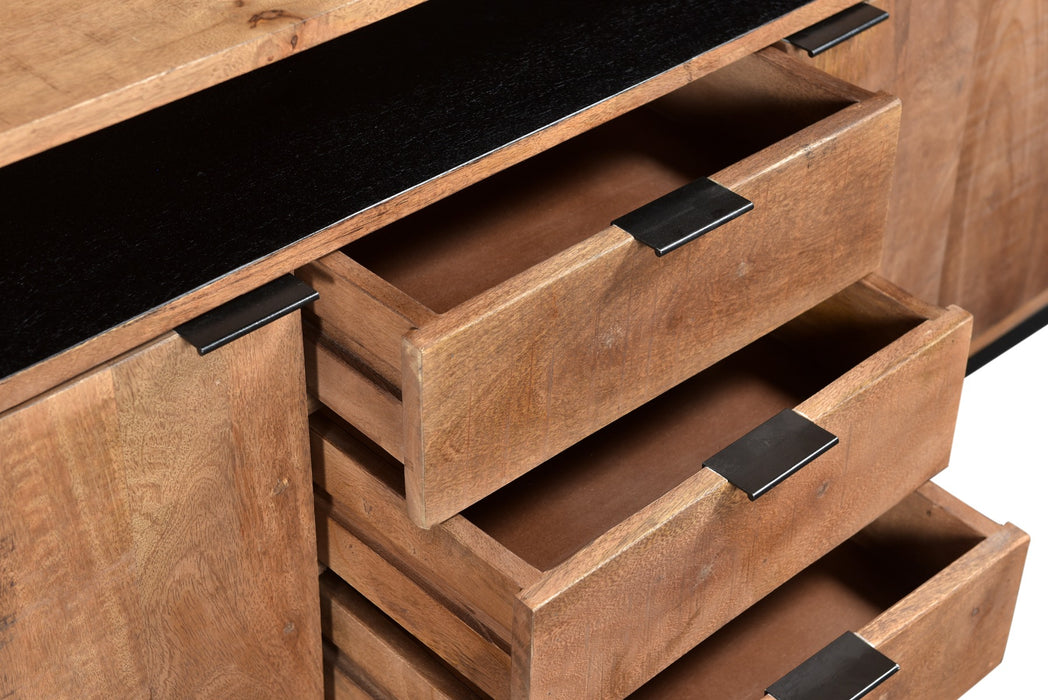 Valdez Kast - 150 cm - Mangohout & Zwart Staal