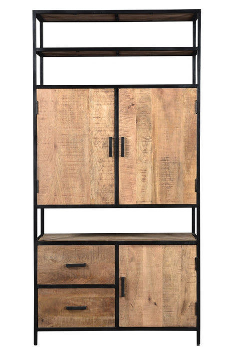 Sturdy open kast 100cm | Mangohout & Zwart Staal