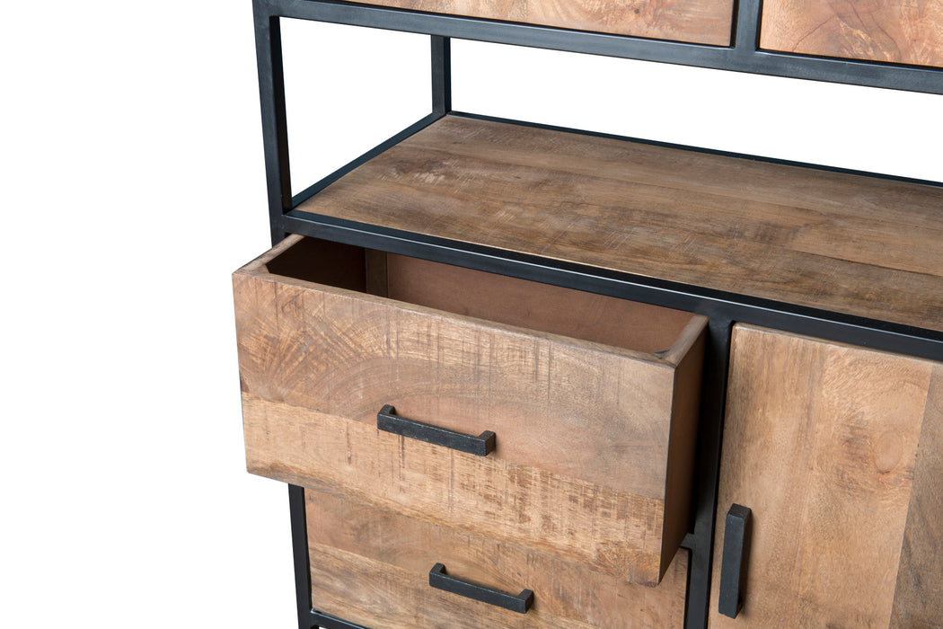 Sturdy open kast 100cm | Mangohout & Zwart Staal