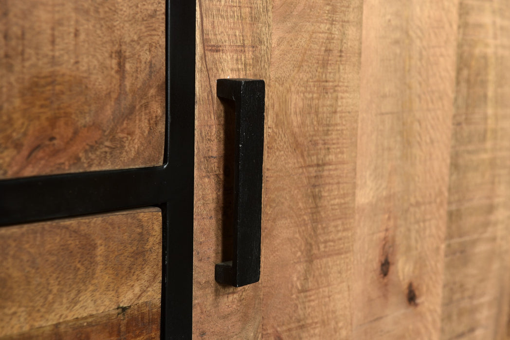 Sturdy open kast 100cm | Mangohout & Zwart Staal