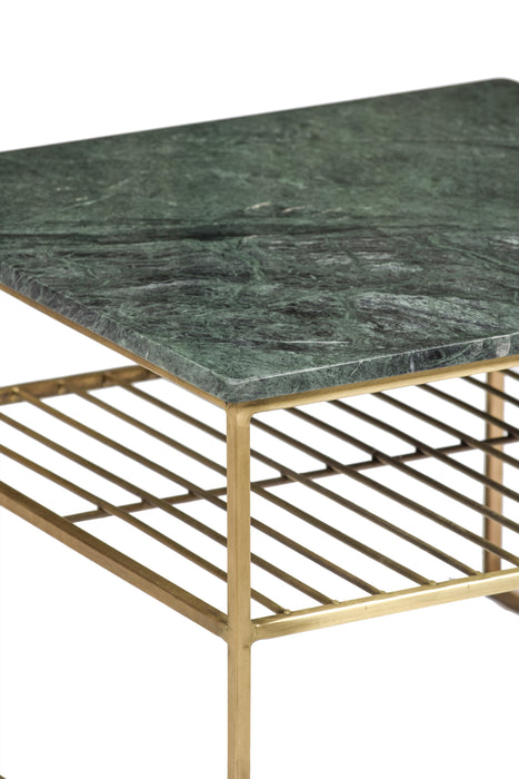 Dian Marble Bijzettafel - Groen Marmer & Goud - 55cm