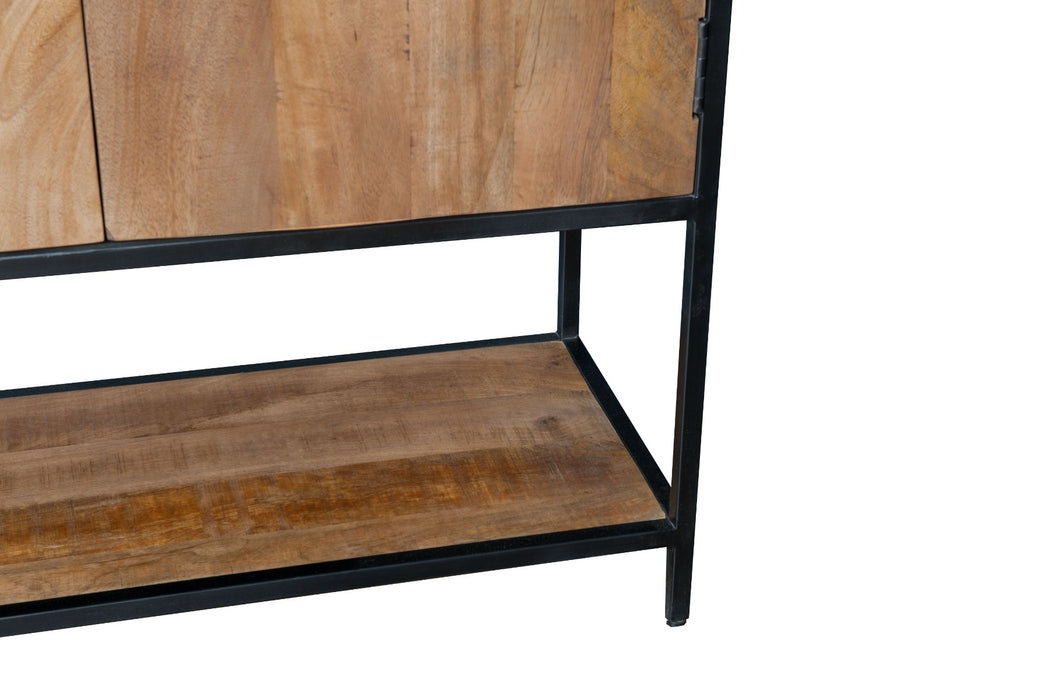 Sturdy 2-deurs kast 100cm | Mangohout & Zwart Staal