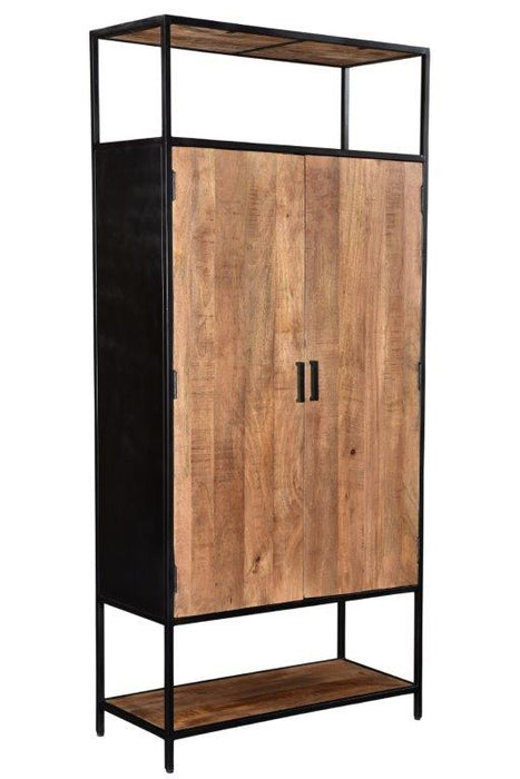 Sturdy 2-deurs kast 100cm | Mangohout & Zwart Staal