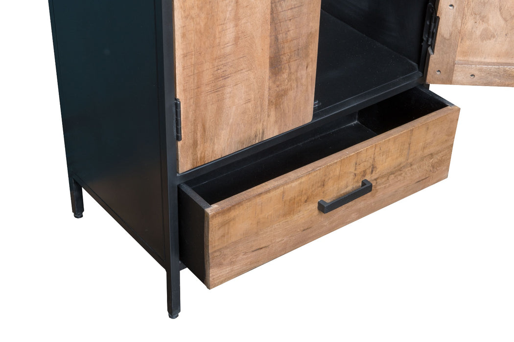Sturdy 2-deurs kast | Mangohout & Zwart Staal