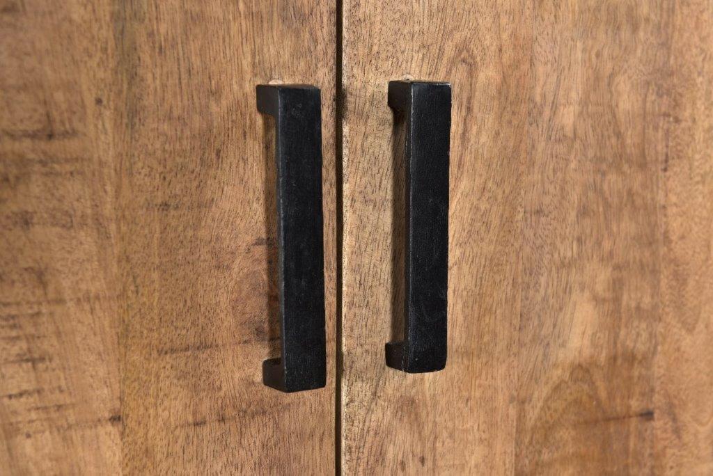 Sturdy 2-deurs kast | Mangohout & Zwart Staal