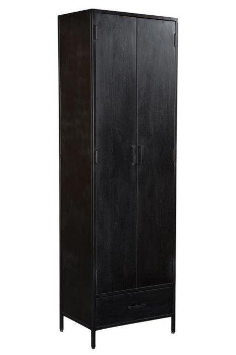 Livingfurn Kala 2-deurs kast - 65cm - Mangohout & Zwart Staal