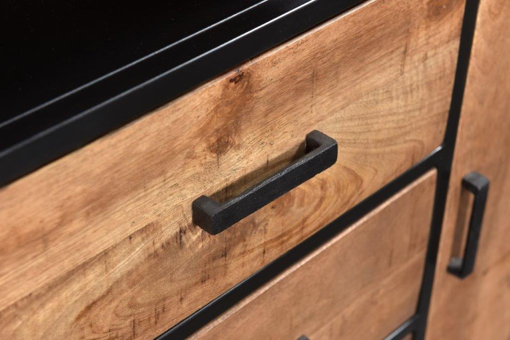 Sturdy Open Kast 150 cm | Mangohout & Zwart Staal