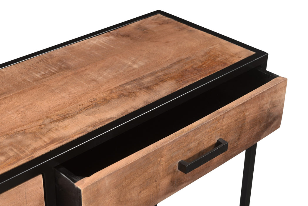 Sturdy Tafel 120cm - Zwart Staal & Mangohout