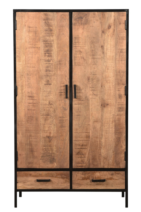 Livingfurn Sturdy 100cm Kast - Mangohout & Zwart Staal