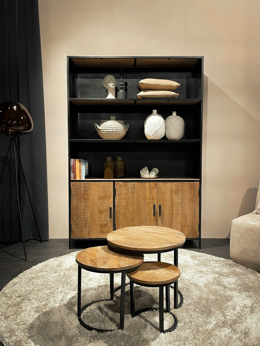 Sturdy Kast 120cm | Mangohout & Zwart Staal | Livingfurn