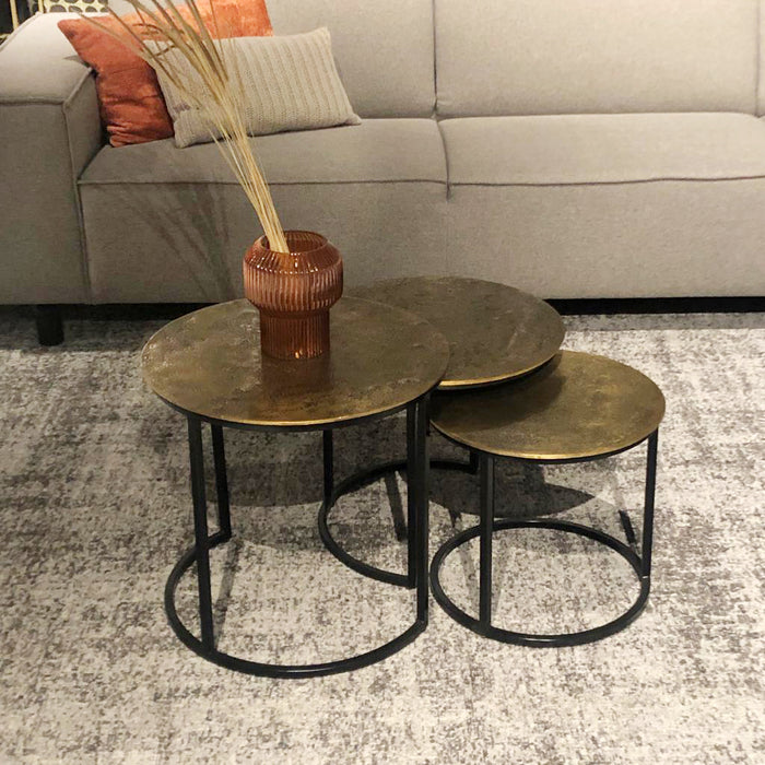 Cast Iron Joanna Gold Salontafelset (3 stuks) | Rond | Goud