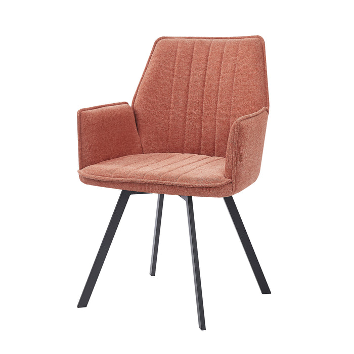 Louise Eetkamerstoel - Blush - Stof & Gecoat Staal