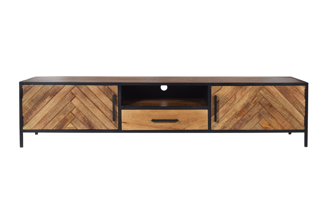 Brooklyn Kast 200cm - Mangohout & Staal