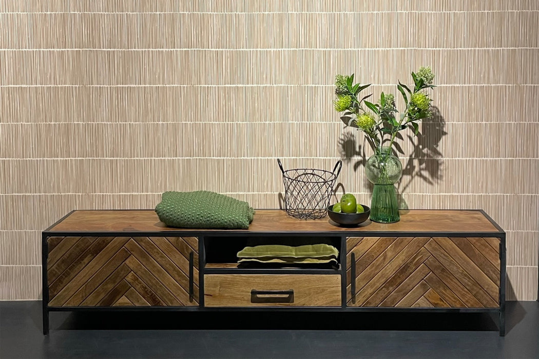 Brooklyn Kast 200cm - Mangohout & Staal