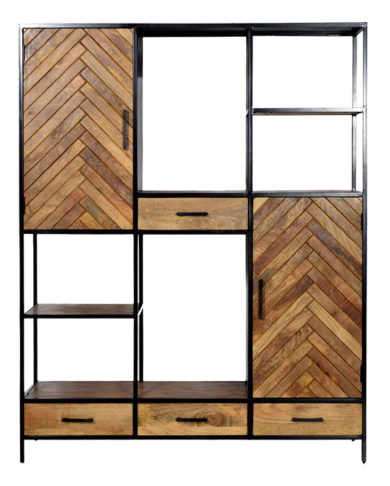 Brooklyn Kast 160cm - Mangohout & Staal