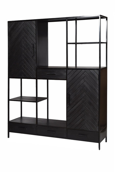 York 160cm TV-meubel | Zwart Mangohout & Visgraat | Livingfurn