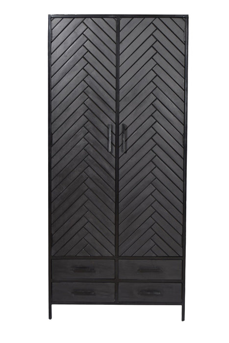 York 2-lade kast - Zwart Mangohout