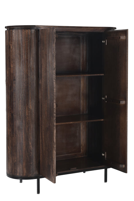 Noor Walnut Kast 150cm - Mangohout & Staal
