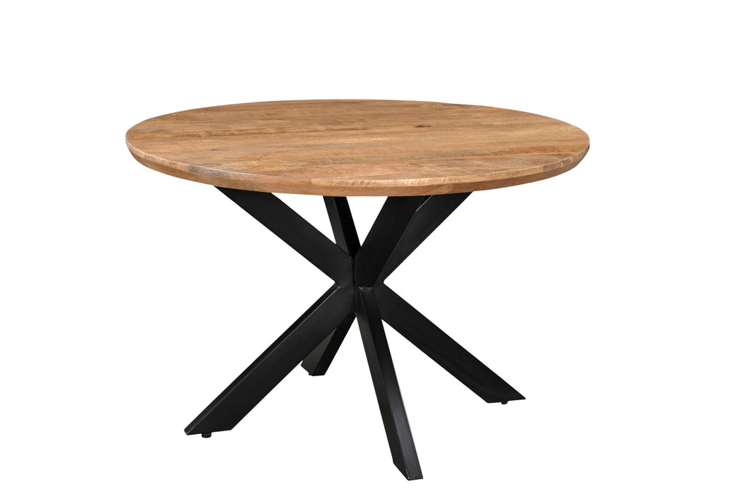 Jesper Round Eettafel - Mangohout & Gecoat Staal