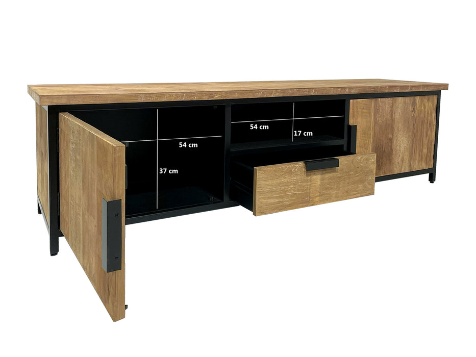 Tomar 180cm Teakhouten Kast | Ongelakt | Livingfurn