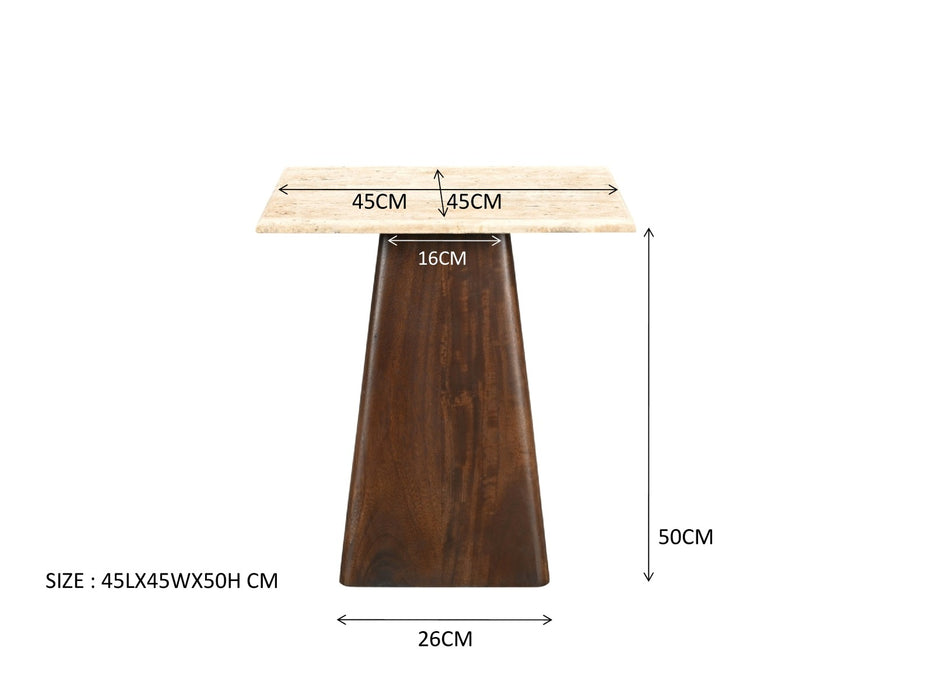 Brix Valentino Tafel 45cm - Mangohout & Afgelakt