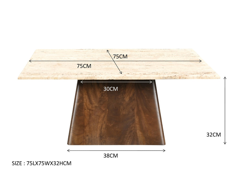 Brix Valentino Tafel - Mangohout & Travertin