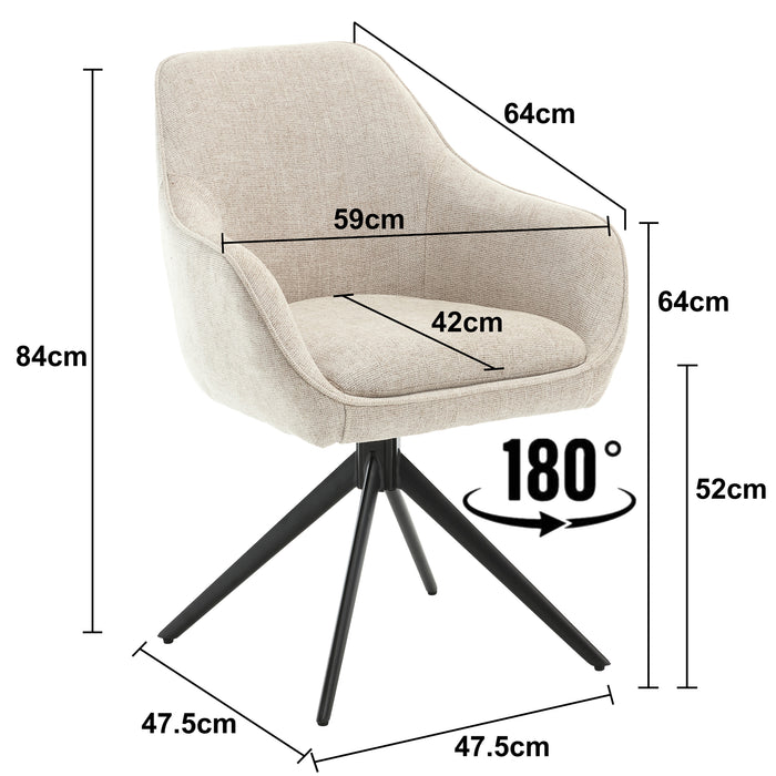 Thomas Draaibare Armstoel | Stof met Ribbel | Livingfurn