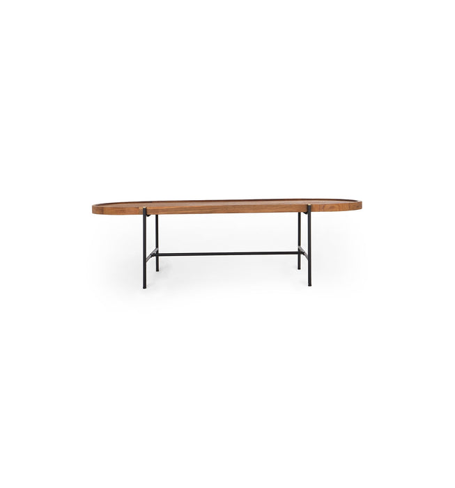 Coco Oval Salontafel - Teak & Zwart Metaal