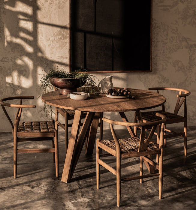 Caterpillar Twin Chair - Teak & Abaca