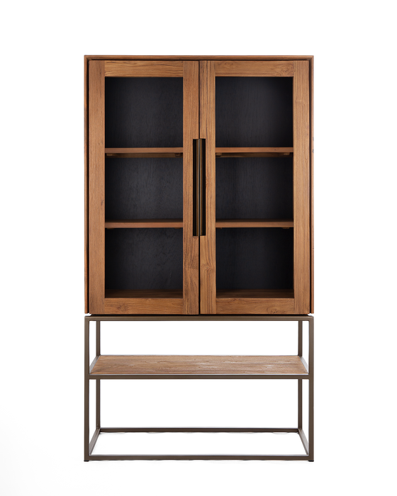 Karma Pure Cabinet 2 Glass Doors 1 Open Rack
