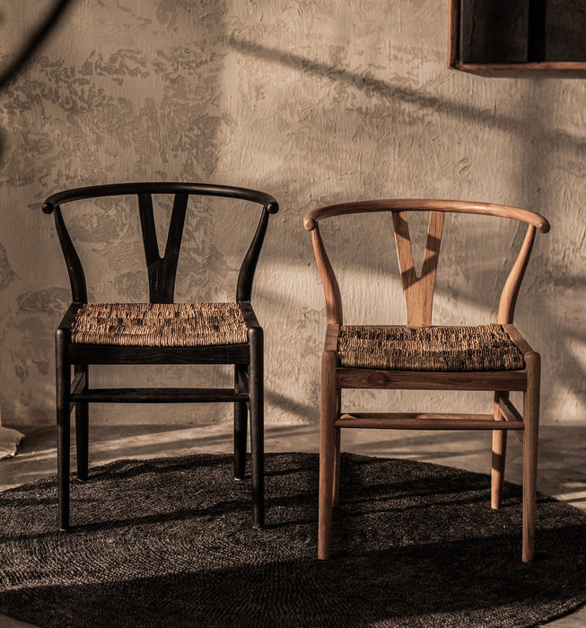Caterpillar Twin Chair - Teak & Abaca