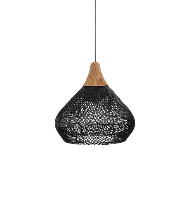 Bell Lamp - Zwarte Rattan Hanglamp