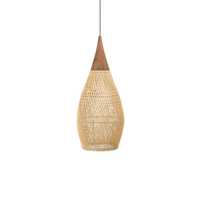 Horn Lamp - Natuurlijk Rattan & Teak