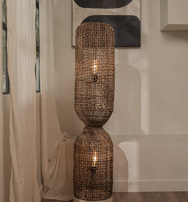 Twister Vloerlamp - Abaca Bark Design