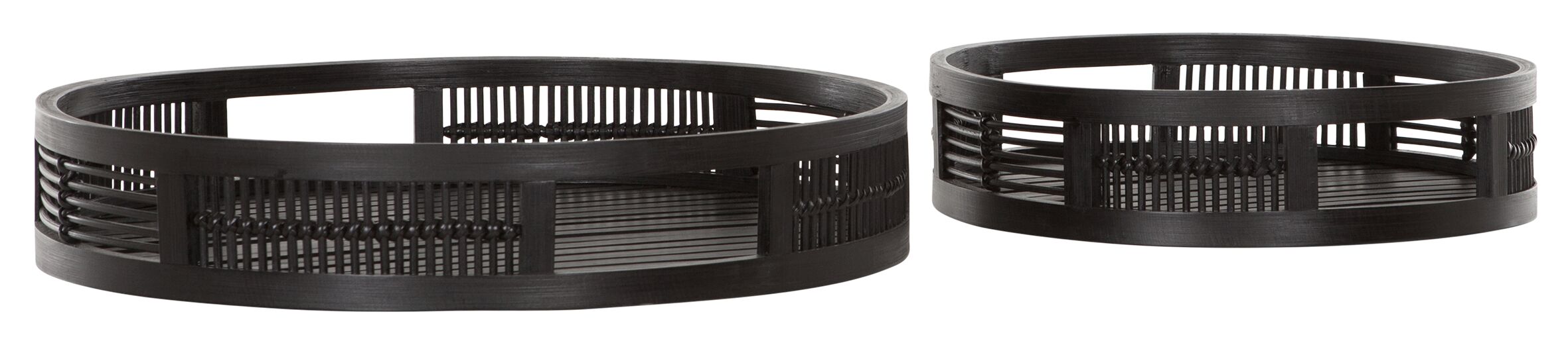 Algarve Ronde Dienbladen (Set van 2) - Zwart Bamboe