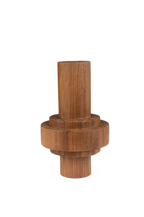 Cylinder Houten Vaas - 15x15x31cm