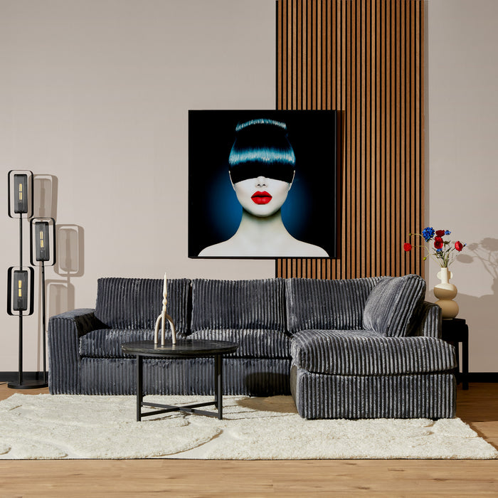 MySofa Hoekbank Teddy - Antraciet - 2.5 zits + Divan (Rechts)