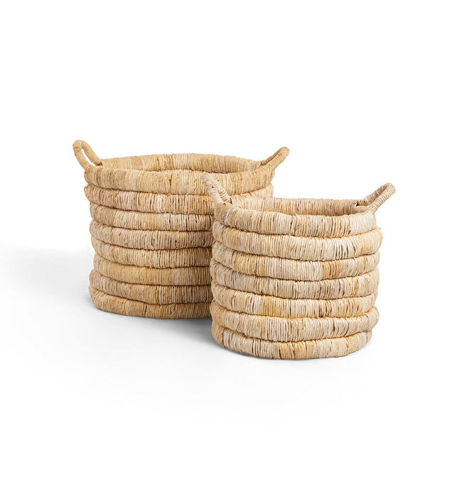 Caterpillar Sago Round Basket - Set of 2