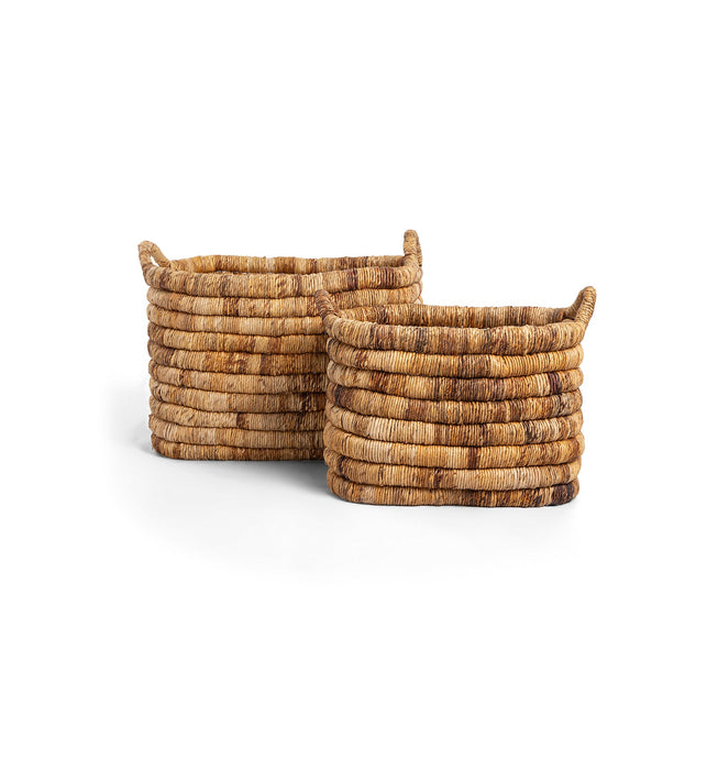 Caterpillar Sago Rectangular Basket Two-Tone - Set of 2