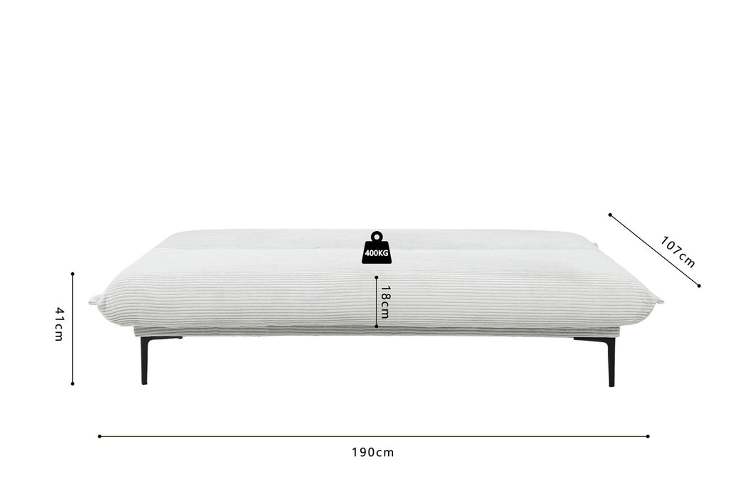 Slaapbank 'Alisa' Corduroy Lichtgrijs (1c)