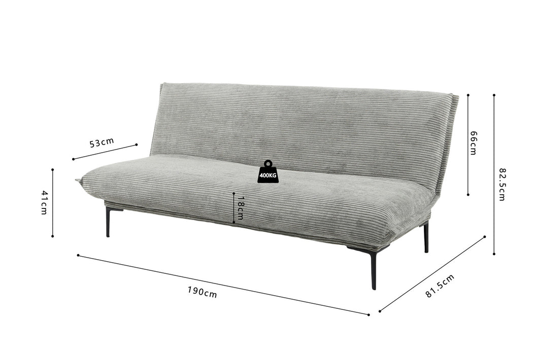 Slaapbank 'Alisa' Corduroy Donkergrijs (1c)