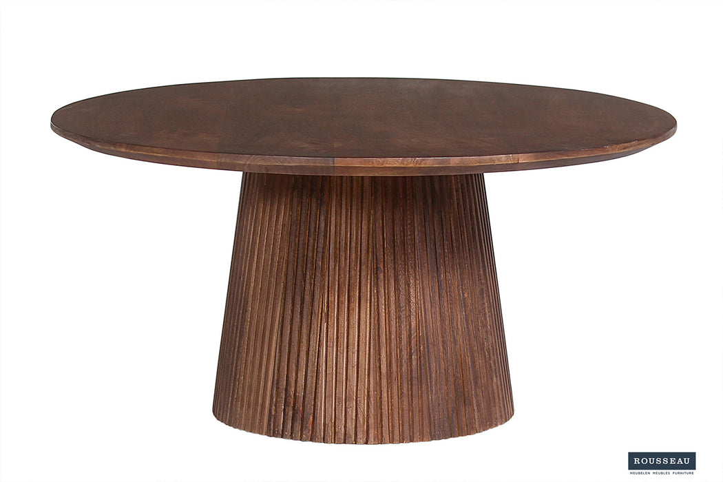 Salontafel 'Miguel' 80 cm Rond Mango hout Lichtbruin (2c)